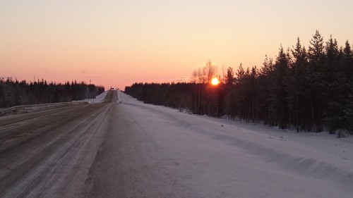 В Северной Карелии солнце достаточно низко ещё...